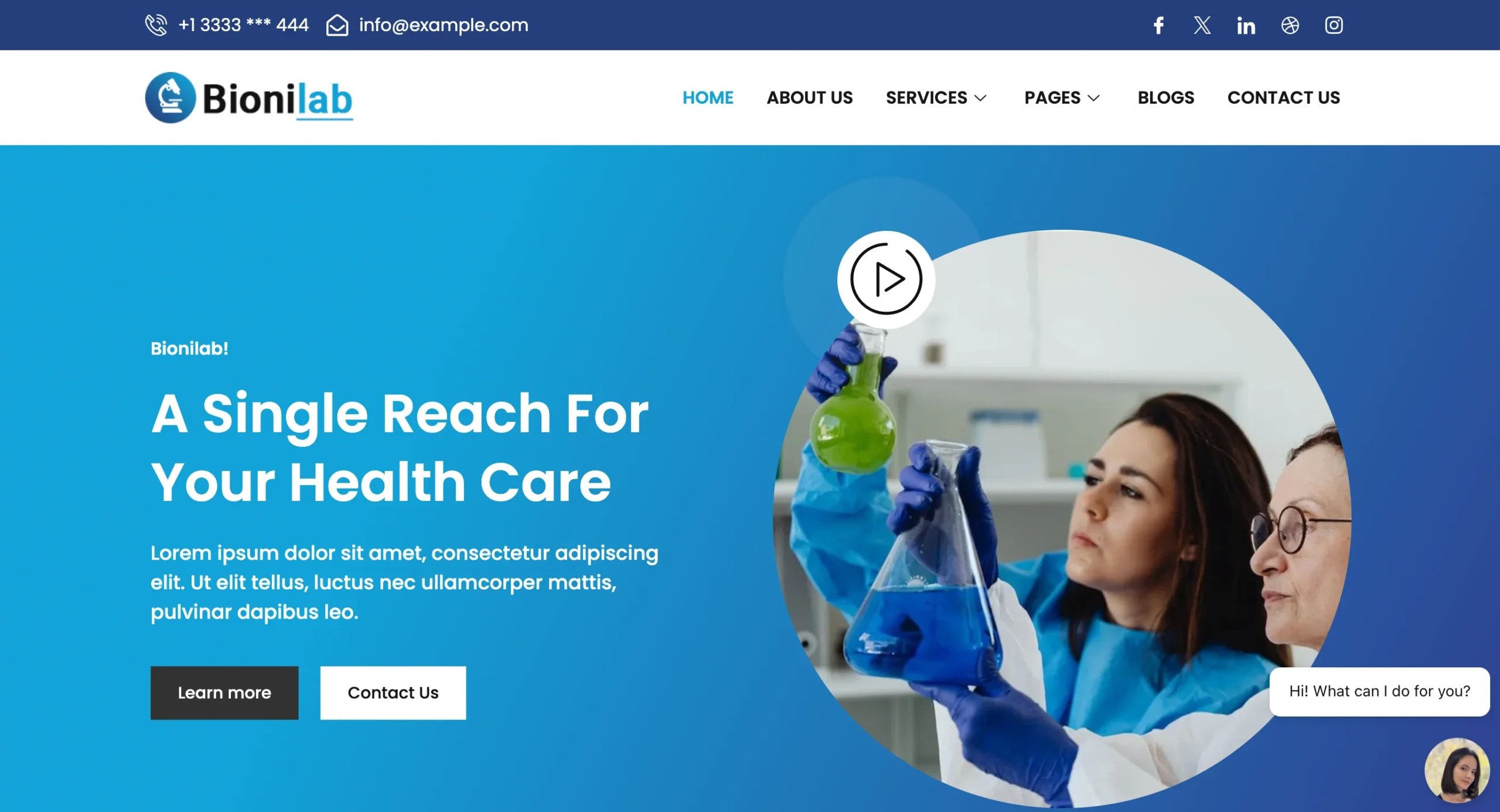 Bionilab Laboratory WordPress Theme